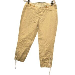 Ralph Lauren cream ivory vintage riding pants lace up hems 8